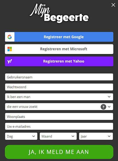 Registratieproces op Mijnbegeerte